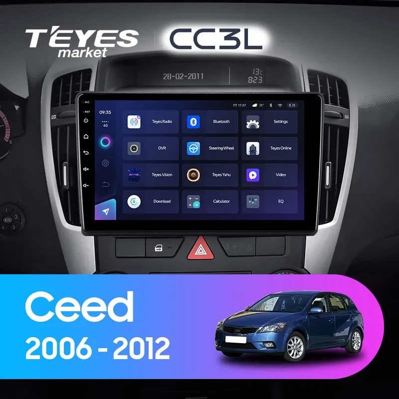 Комплект магнитолы TEYES CC3L 9.0" для Kia Ceed