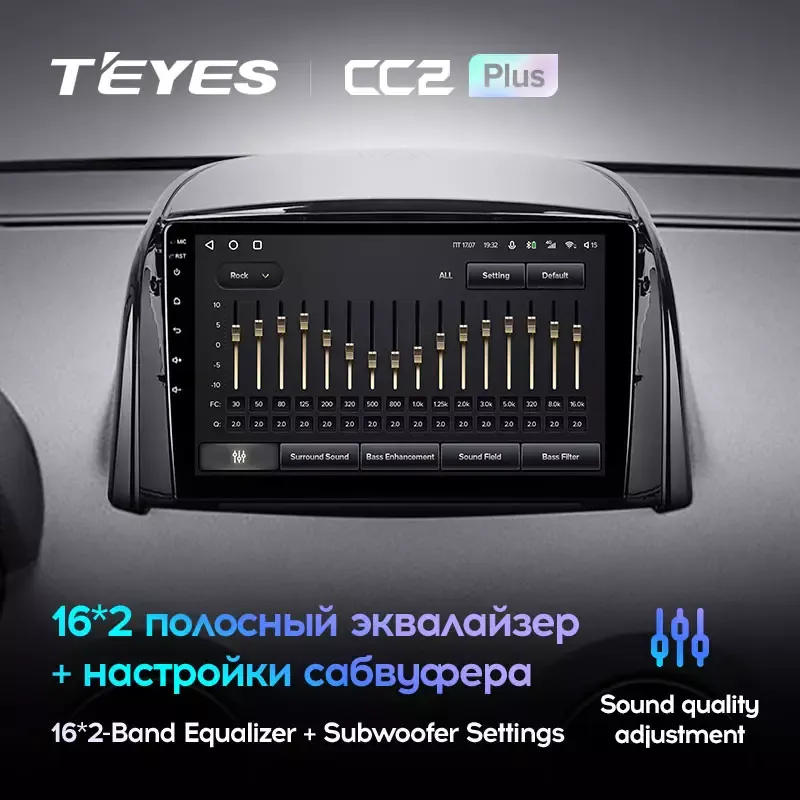Комплект магнитолы TEYES CC2 Plus 9.0" для Renault Koleos I 2008-2016