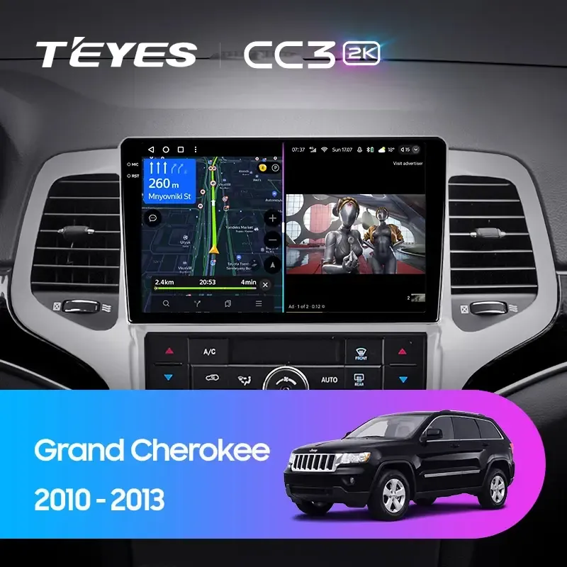 Комплект магнитолы TEYES CC3 2K 9.5" для Jeep Grand Cherokee WK2 2010-2013