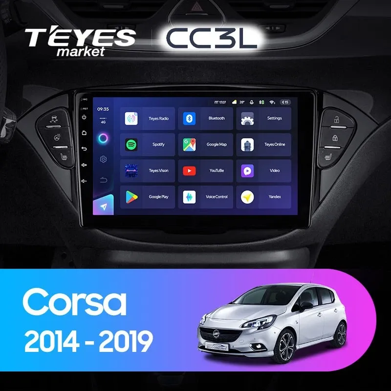 Комплект магнитолы TEYES CC3L 9.0" для Opel Corsa