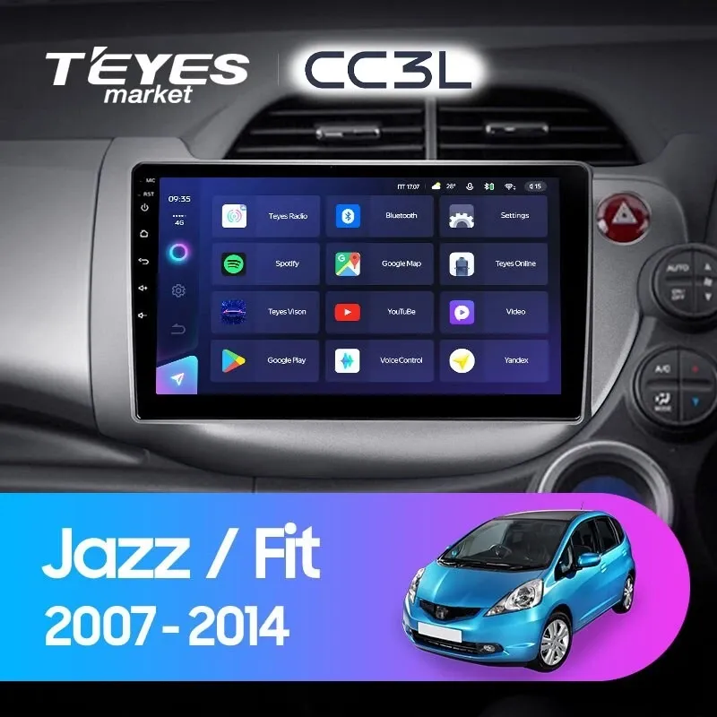 Комплект магнитолы TEYES CC3L 10.2" для Honda Jazz