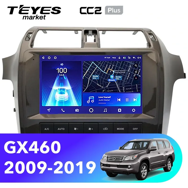 Комплект магнитолы TEYES CC2 Plus 9.0" для Lexus GX J150 2009-2019