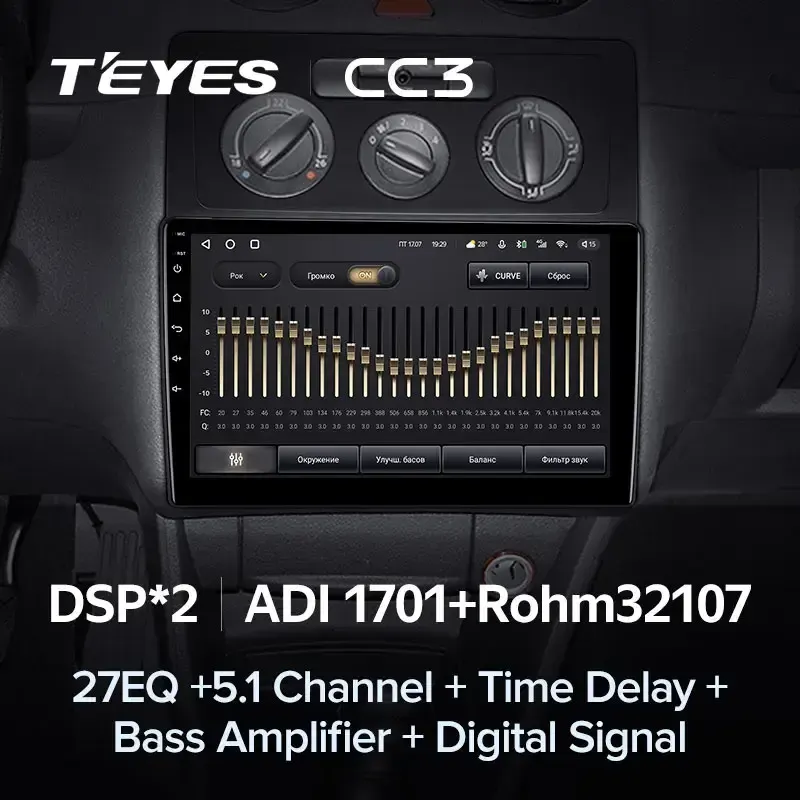 Комплект магнитолы TEYES CC3L 10.2" для Volkswagen Caddy