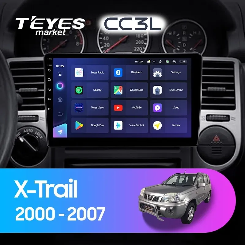 Комплект магнитолы TEYES CC3L 9.0" для Nissan X-Trail