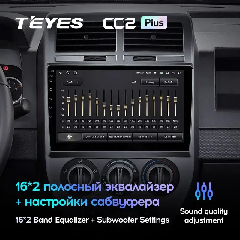 Комплект магнитолы TEYES CC2 Plus 10.2" для Jeep Compass I 2006-2010