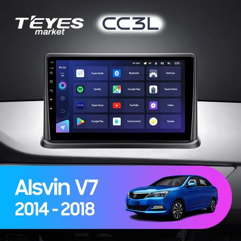 Комплект магнитолы TEYES CC3L 9.0" для Changan Alsvin V7