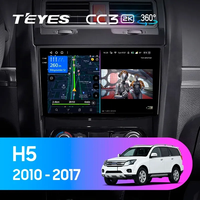 Комплект магнитолы TEYES CC3 2K 360 9.5" для Great Wall Hover H5 I 2010-2017