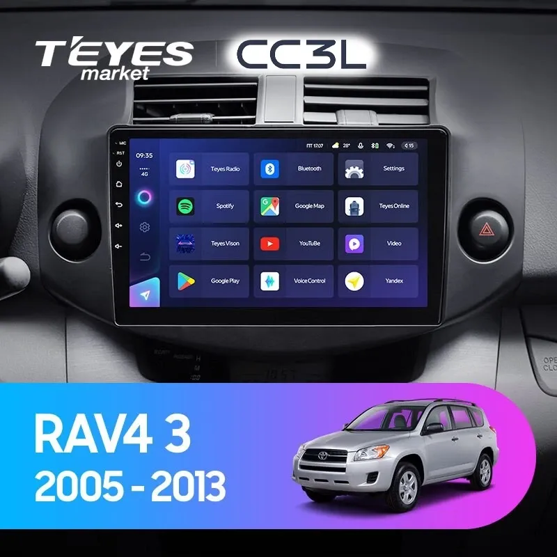 Комплект магнитолы TEYES CC3L 10.2" для Toyota RAV4