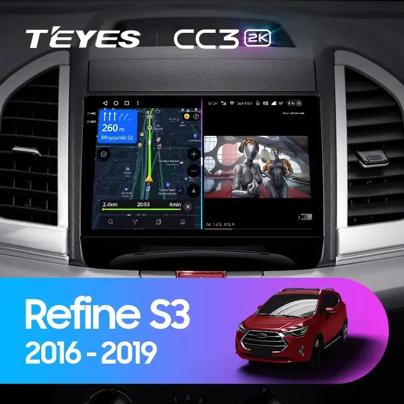 Комплект магнитолы TEYES CC3 2K 10.36" для JAC Refine 2016-2019