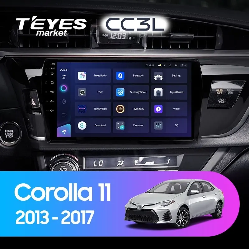 Комплект магнитолы TEYES CC3L 10.2" для Toyota Corolla