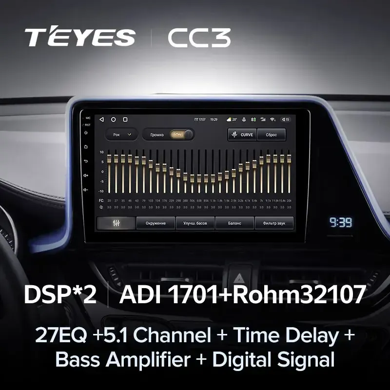 Комплект магнитолы TEYES CC3L 9.0" для Toyota C-HR