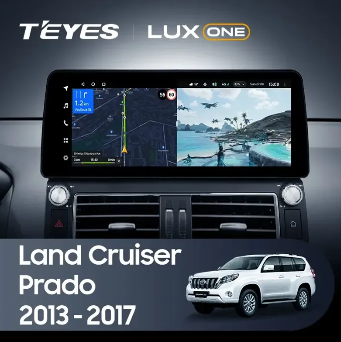 ШГУ Teyes LUX ONE 6/128 GB Toyota Land Cruiser Prado 150 F1 2013-2017, 12,3" - фото