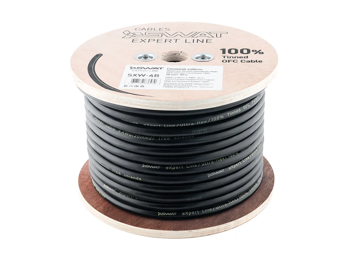 Силовой кабель SWAT SXW-4B 4Ga (1б-30м)(1м) - фото