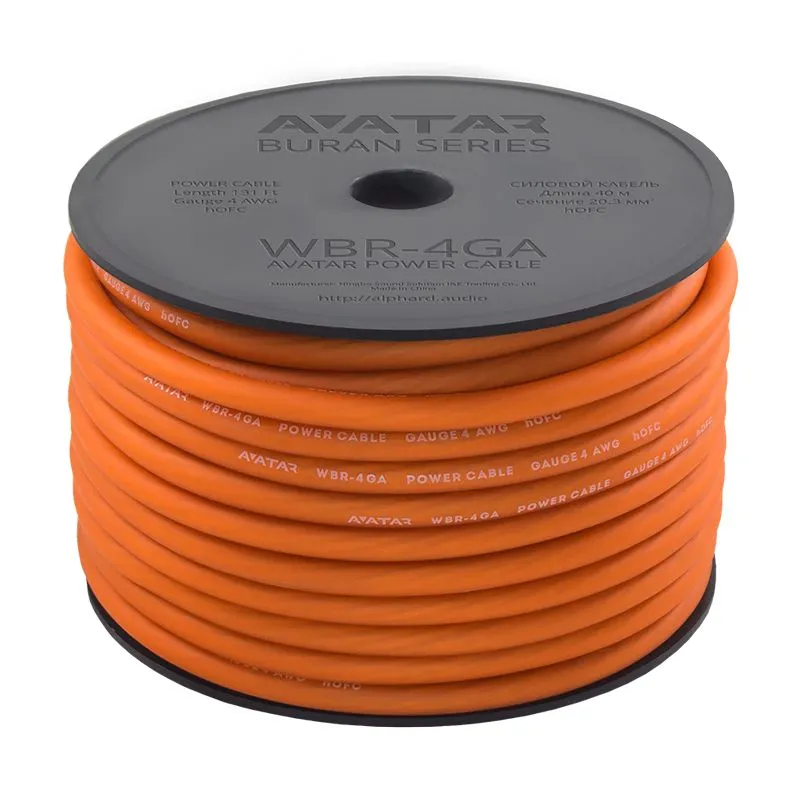 Силовой кабель AVATAR WBR-4GA (1б-40м)(1м) - фото