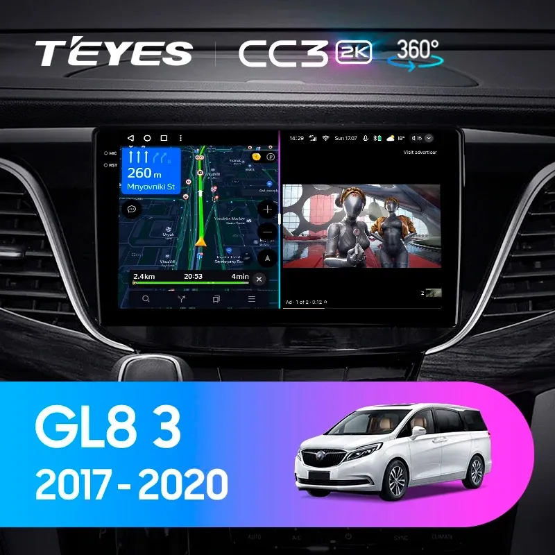 Комплект магнитолы TEYES CC3 2K 360 10.36" для Buick GL8 III 2017-2023