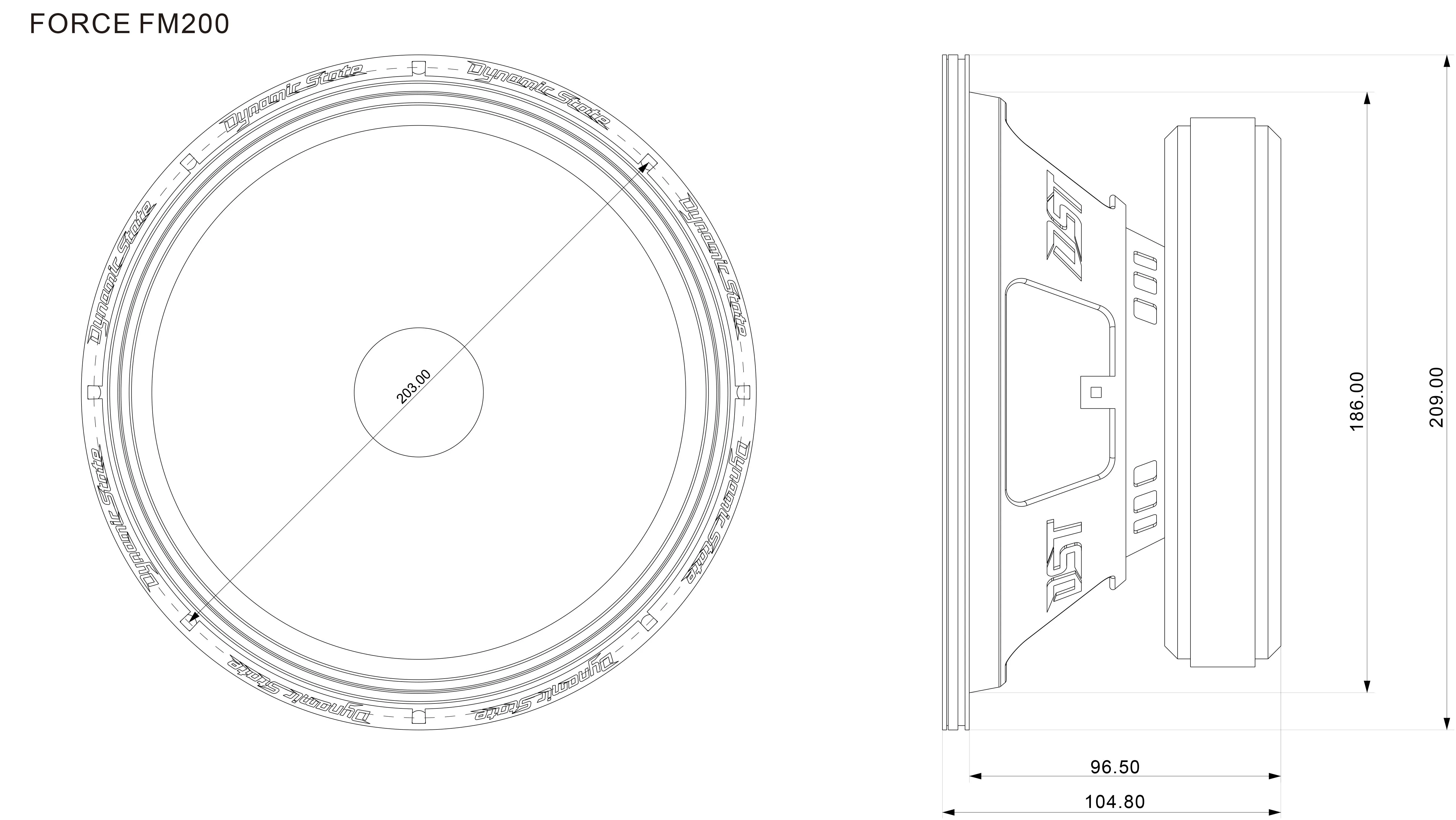 Мидвуфер Dynamic State FORCE FM200 - фото