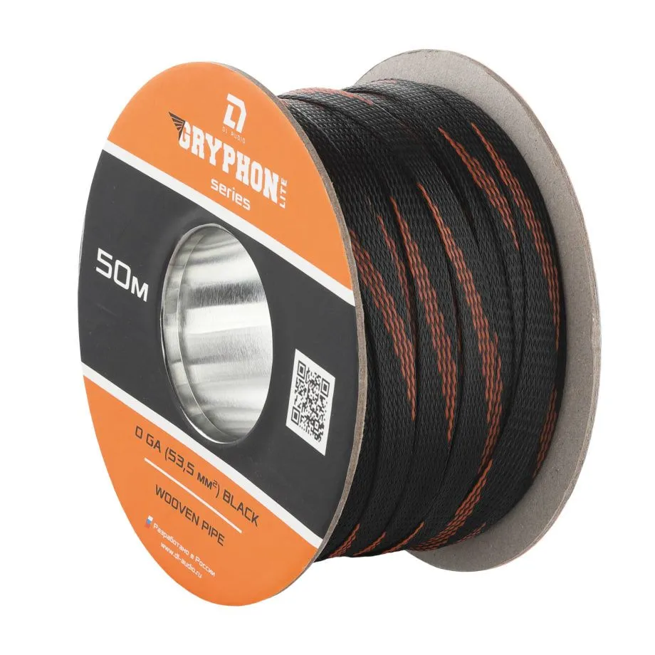 Защитная кабельная оплетка DL Audio Wooven pipe 0 Ga Black (1б-50м) (1м) - фото