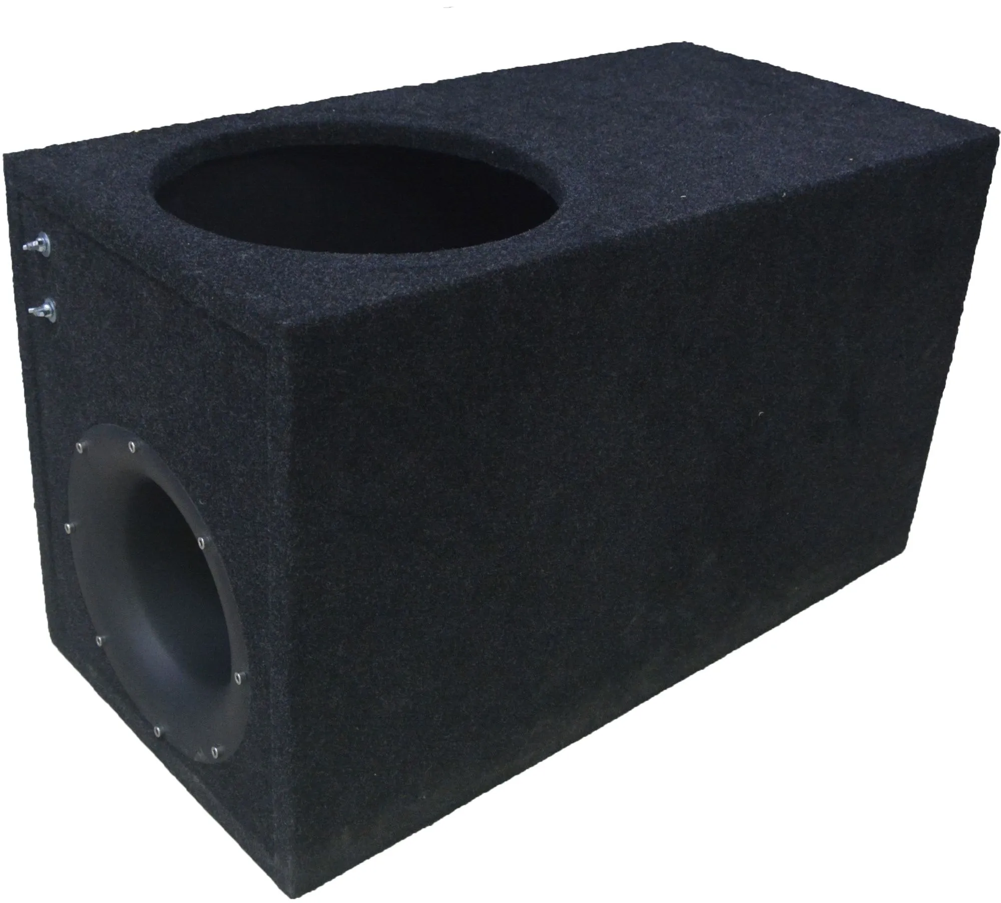 Ящик под сабвуфер 12" люкс с трубой черный - фото