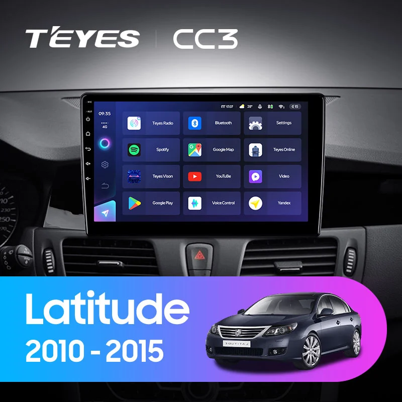 Комплект магнитолы TEYES CC3 10.2" для Renault Latitude I 2010-2015