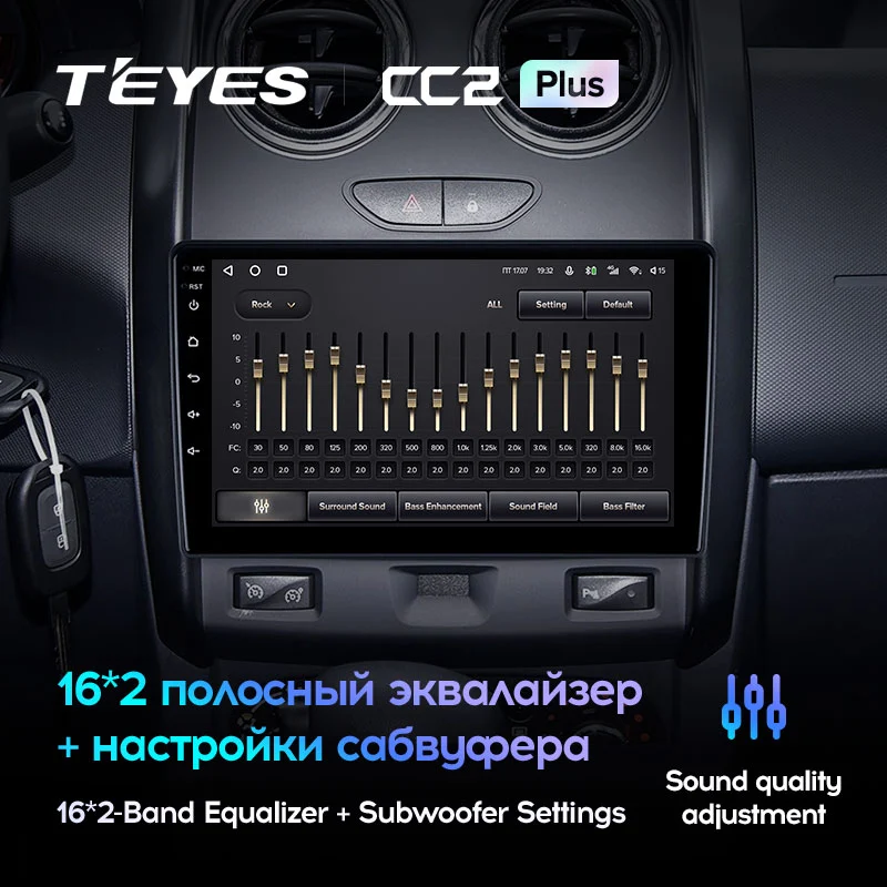 Комплект магнитолы TEYES CC2 Plus 9.0" для Renault Duster I рестайлинг 2015-2021