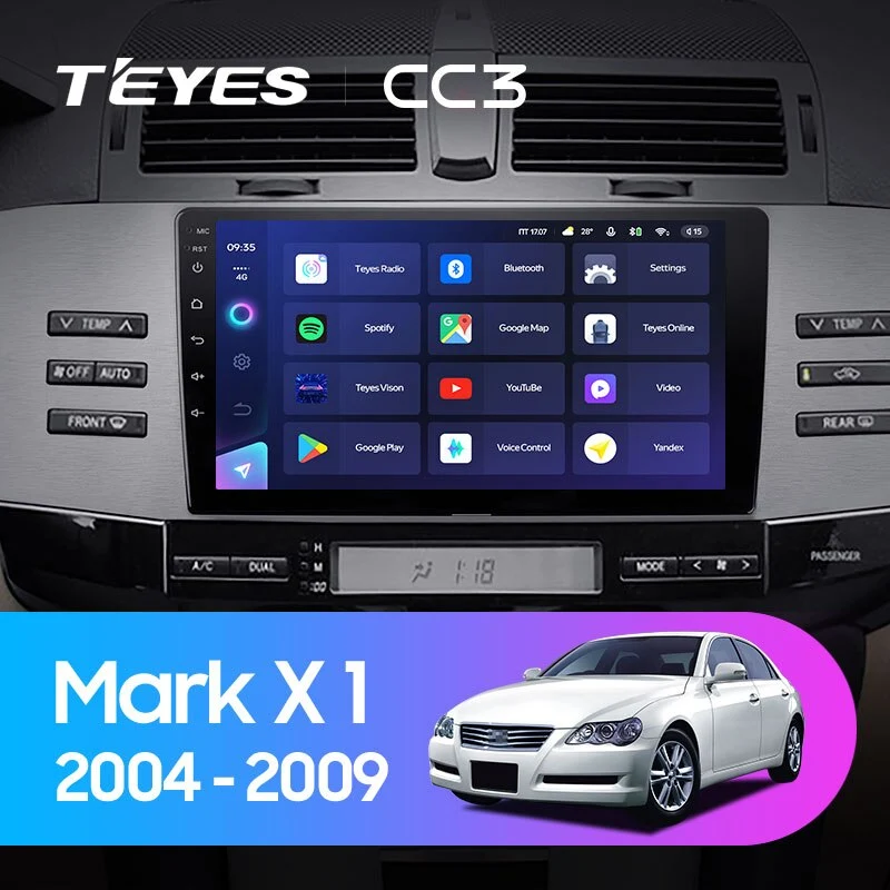 Комплект магнитолы TEYES CC3 9.0" для Toyota Mark X I 2004-2009