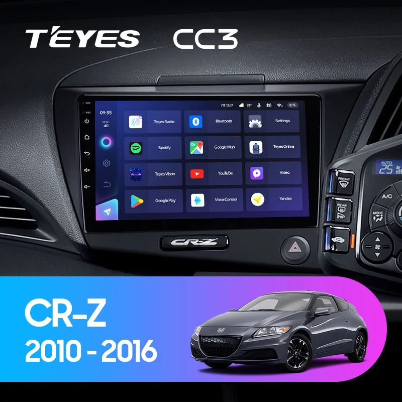 Комплект магнитолы TEYES CC3 9.0" для Honda CR-Z I 2010-2016