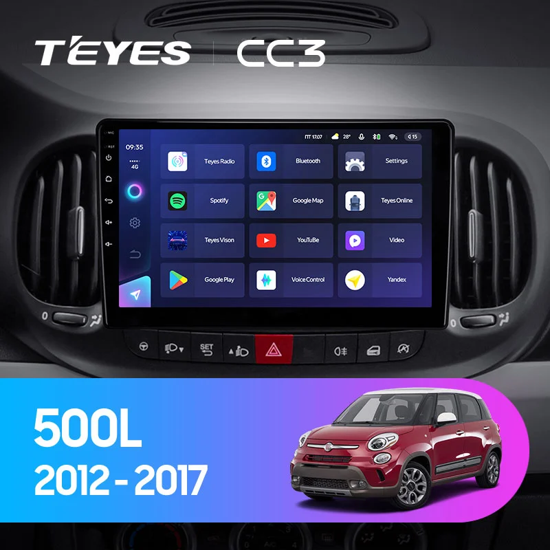 Комплект магнитолы TEYES CC3 10.2" для FIAT 500L I 2012-2017