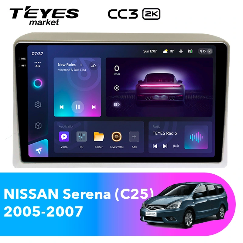 Комплект магнитолы TEYES CC3 2K 9.5" для Nissan Serena 2005-2007