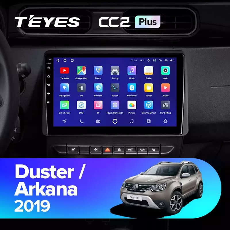 Комплект магнитолы TEYES CC2 Plus 10.2" для Renault Duster II 2020-2023