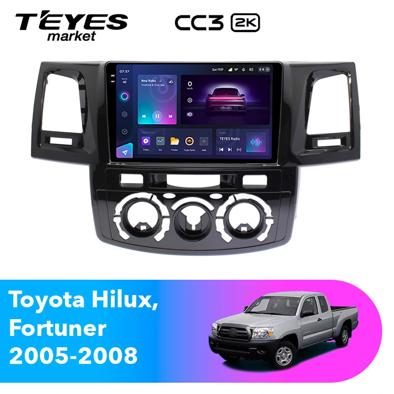 Комплект магнитолы TEYES CC3 2K 9.5" для Toyota Hilux VII 2004-2011