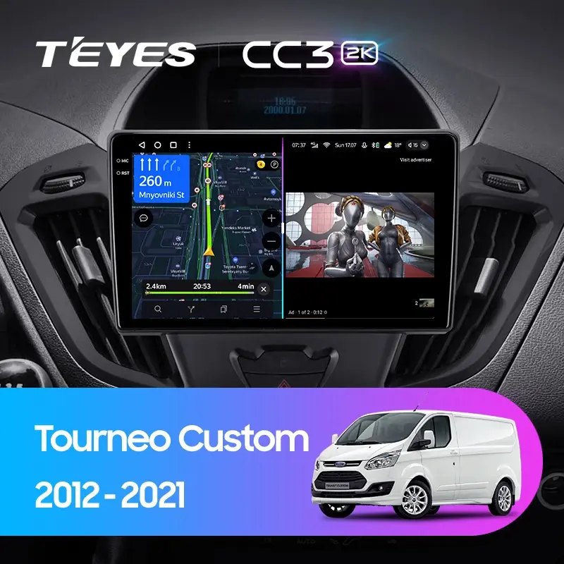 Комплект магнитолы TEYES CC3 2K 9.5" для Ford Tourneo Custom