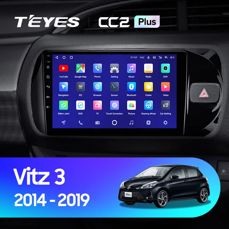 Комплект магнитолы TEYES CC2 Plus 9.0" для Toyota Vitz III рестайлинг 2014-2020