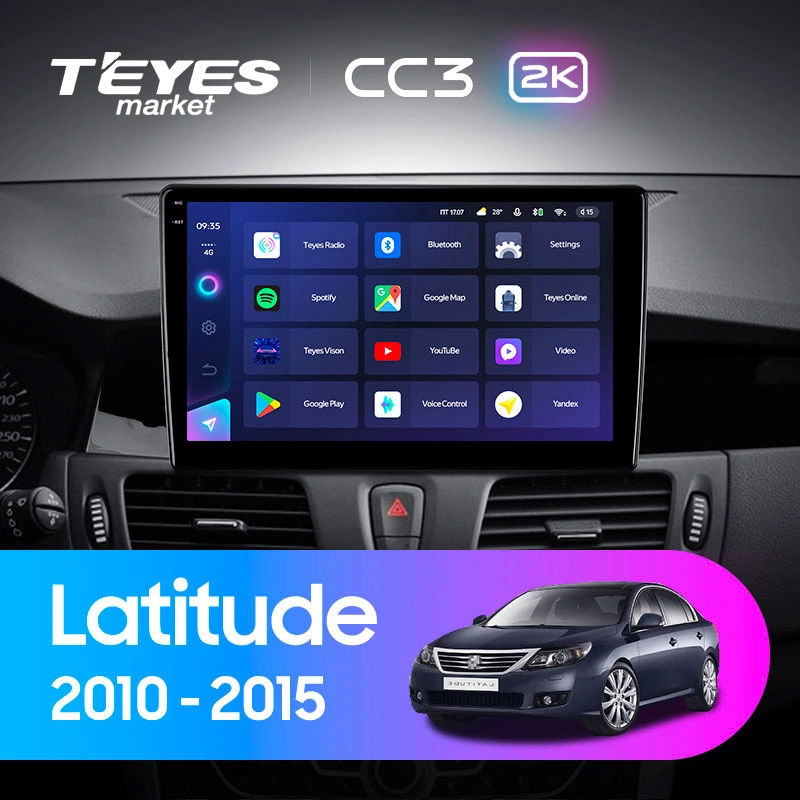 Комплект магнитолы TEYES CC3 2K 10.36" для Renault Latitude I 2010-2015