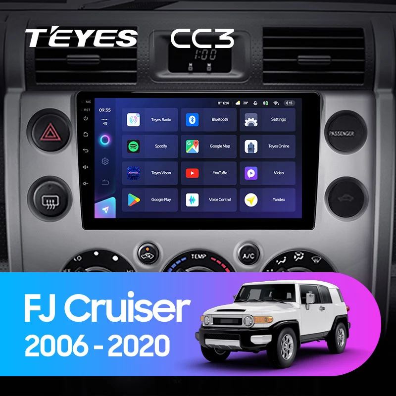 Комплект магнитолы TEYES CC3 9.0" для Toyota FJ Cruiser I 2006-2023