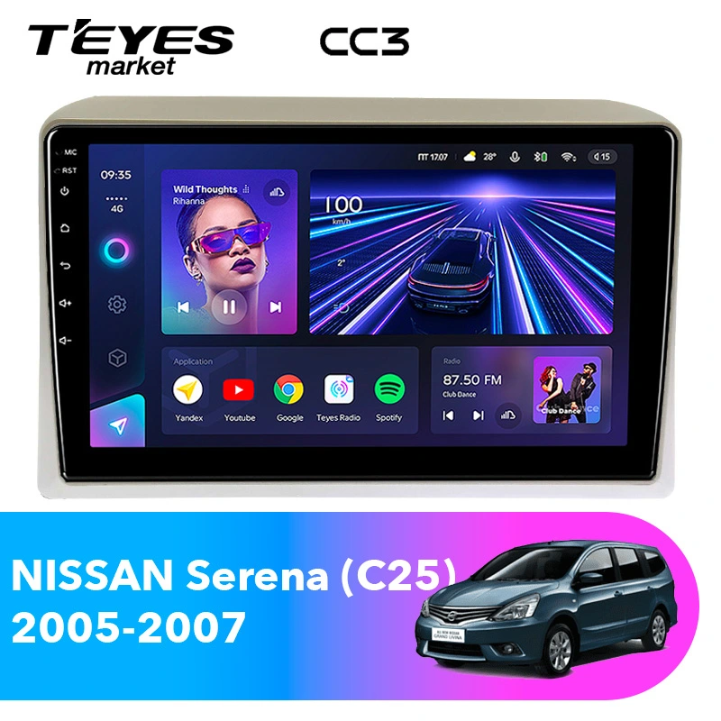 Комплект магнитолы TEYES CC3 9.0" для Nissan Serena 2005-2007