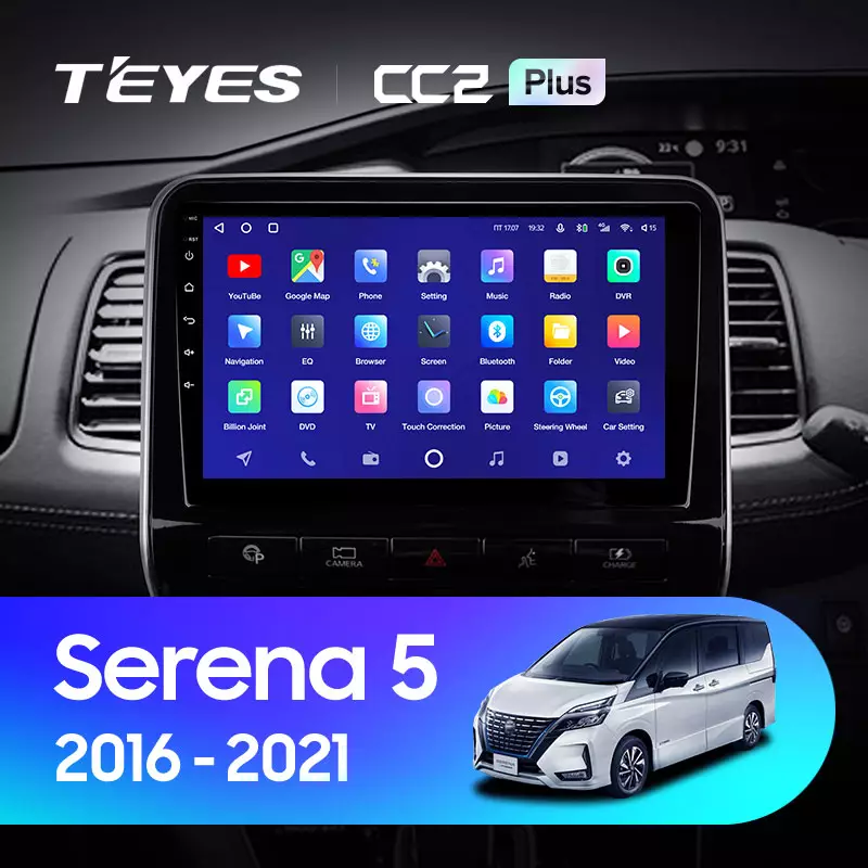 Комплект магнитолы TEYES CC2 Plus 10.2" для Nissan Serena C27 2016-2023