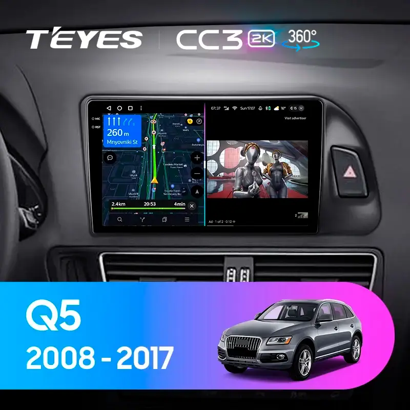 Комплект магнитолы TEYES CC3 2K 360 9.5" для Audi Q5