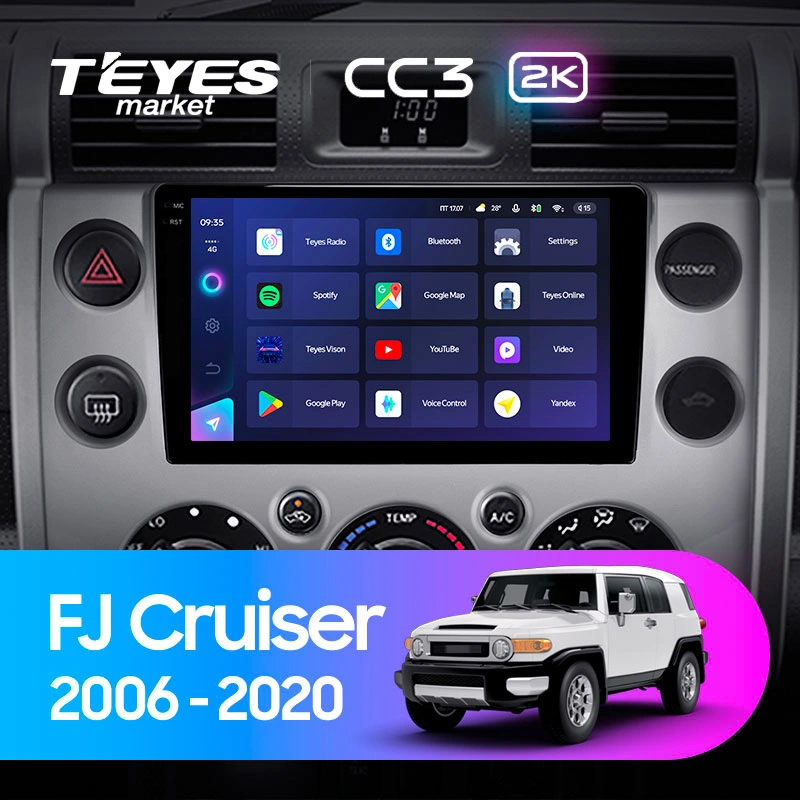 Комплект магнитолы TEYES CC3 2K 9.5" для Toyota FJ Cruiser I 2006-2023