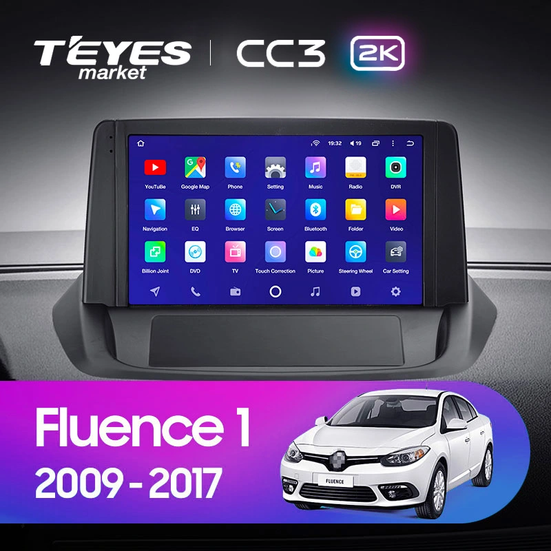 Комплект магнитолы TEYES CC3 2K 9.5" для Renault Fluence I 2009-2017