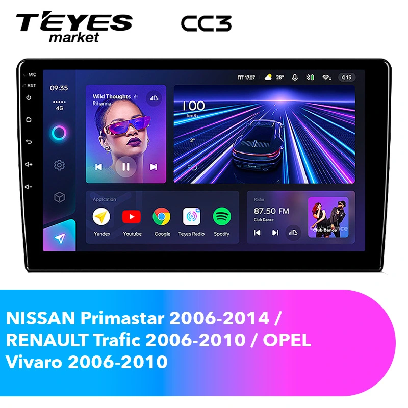 Комплект магнитолы TEYES CC3 10.2" для Renault Trafic 2006-2014