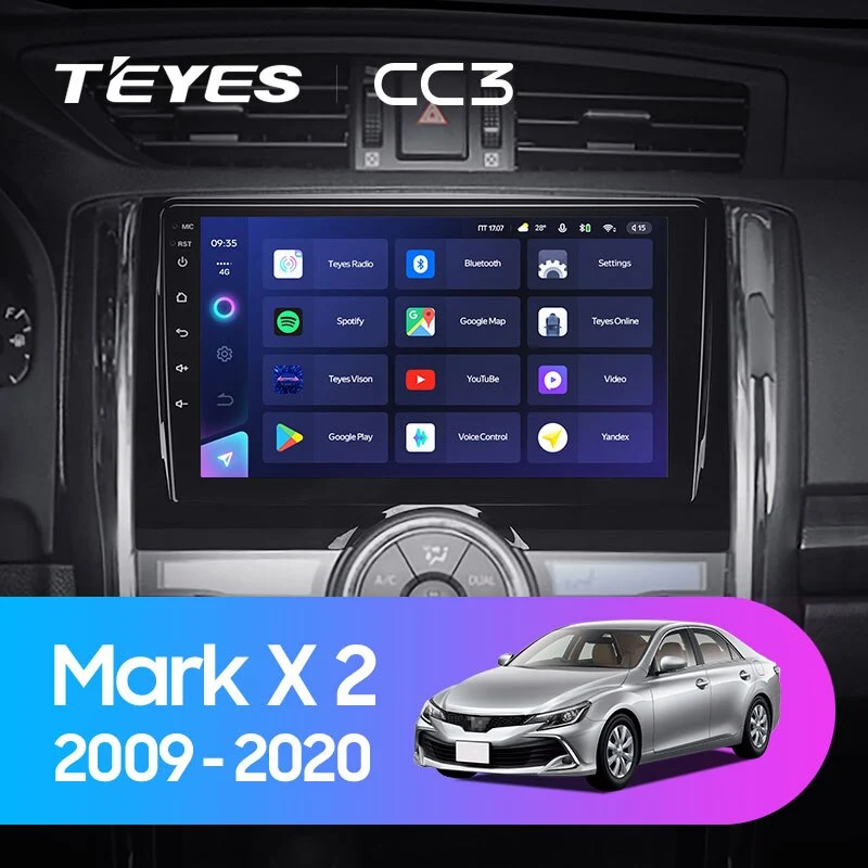 Комплект магнитолы TEYES CC3 9.0" для Toyota Mark X II 2009-2019