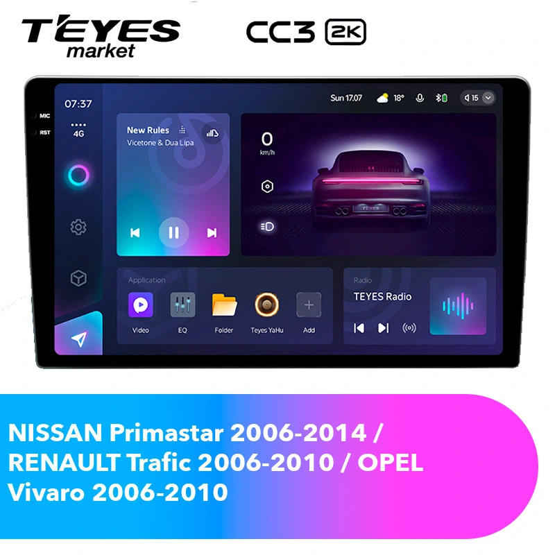 Комплект магнитолы TEYES CC3 2K 10.36" для Renault Trafic 2006-2014