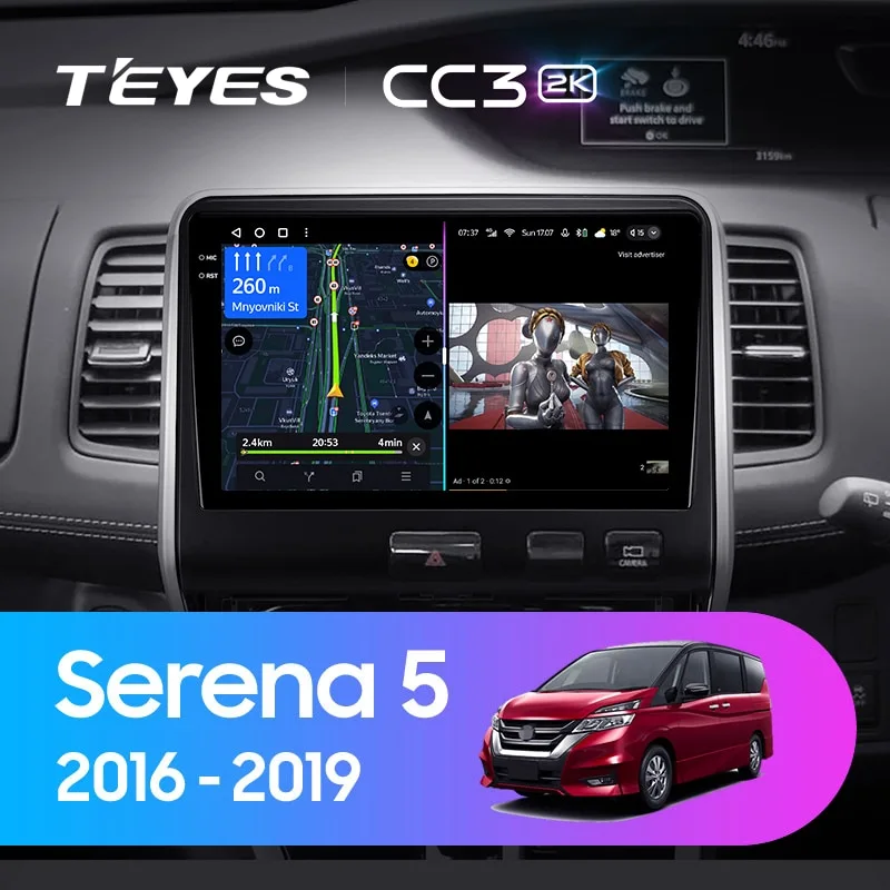 Комплект магнитолы TEYES CC3 2K 10.36" для Nissan Serena C27 2016-2023