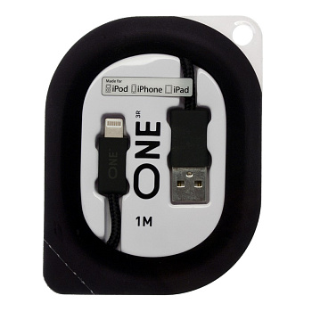 Провод ONE черного цвета для Apple (USB/Lightning)